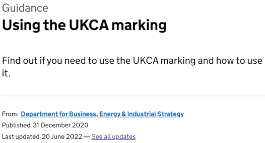 重要提醒！英国官方公告UKCA要求的重要更新